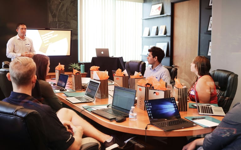 Our Marketing team in a meeting
