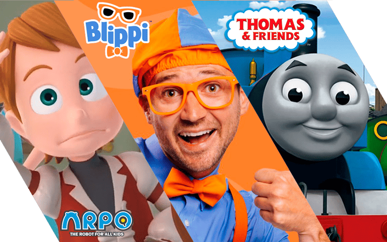 Blippi, Arpo and Thomas, portuguese dubbing and brazilian voice actor
