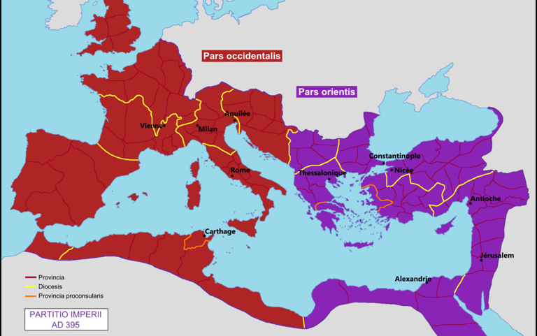 MAPA IMPERIO ROMANO EPOCA DE EUGENIO