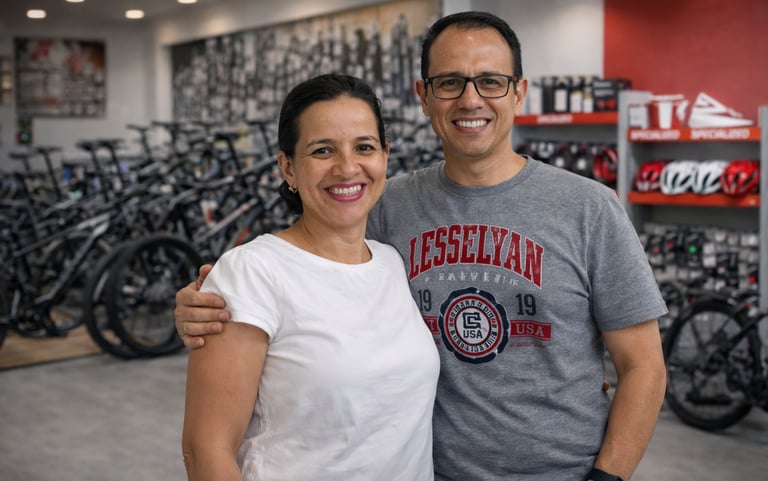 foto de los fundadores del almacen de bicicletas