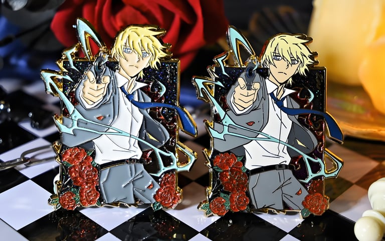 two anime characters are shown on a chess board