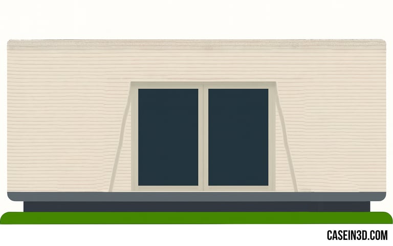 Illustrazione della prima casa stampata in 3D in Lussemburgo, situata a Niederanven: 