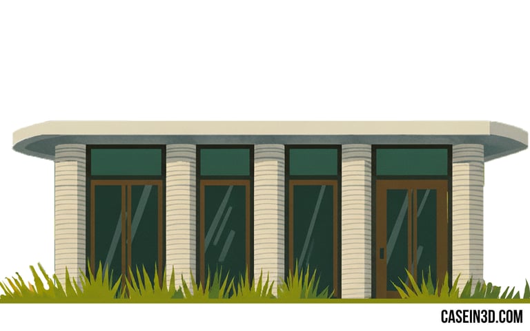 The image refers to Guatemala, where the first 3D‑printed meeting room in the country was created.