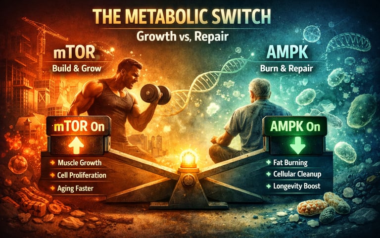 The AMPK–mTOR Switch: Why Your Body Can’t Burn Fat and Build Muscle at the Same Time