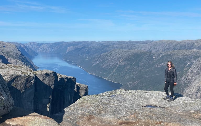 The walk up to Kjerag the highest peak around Lysefjorden and then on to the Kjeragbolten, Norway