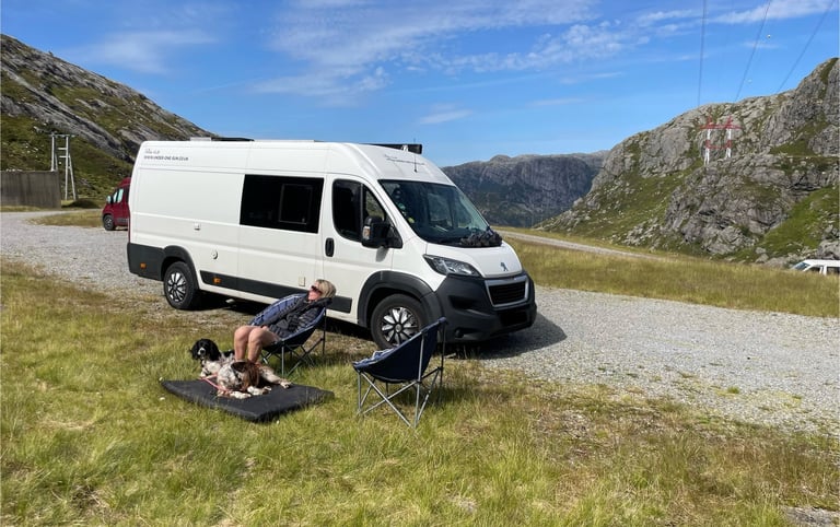 Parkhe walk up to Kjerag the highest peak around Lysefjorden and then on to the Kjeragbolten, Norway