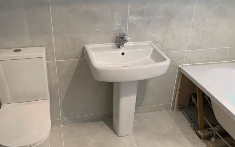 Full bathroom renovation project carried out by plumbers in Malvern