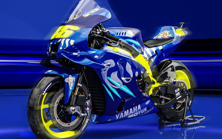 livery de una Yamaha de MotoGP inspirada en Valentino Rossi