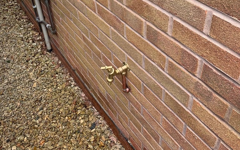 Garden tap fitting carried out by local plumbers in Malvern