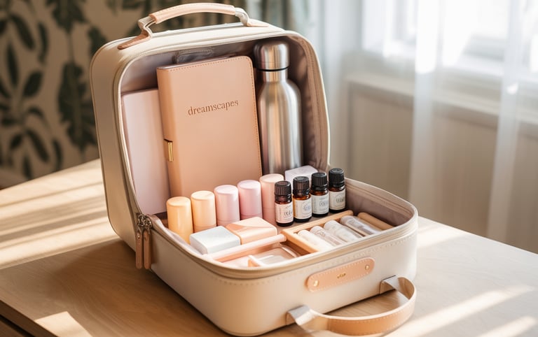 a suitcase with a variety of essentials in it
