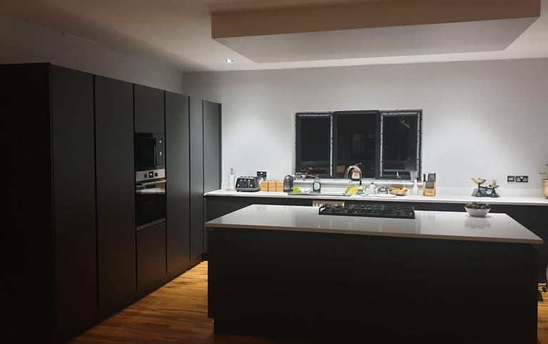 Renovated kitchen-diner in Droitwich with open-plan layout