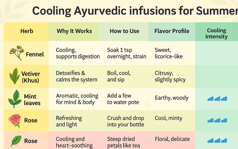 cooling ayurvedic herbs for summer