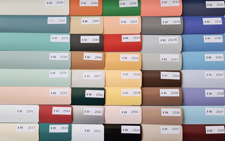 Paletar culori jaluzele orizontale din aluminiu - ASIROLL - Autorom Service Intermational Bucuresti