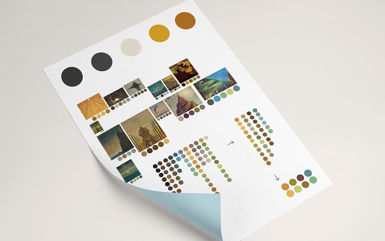 An example of how the colours were selected and later used in the labelling system. 