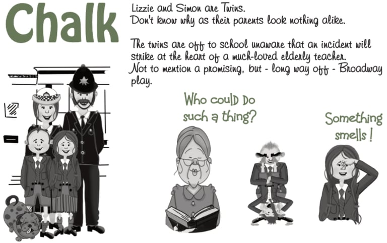 a cartoonish police family picture with dog