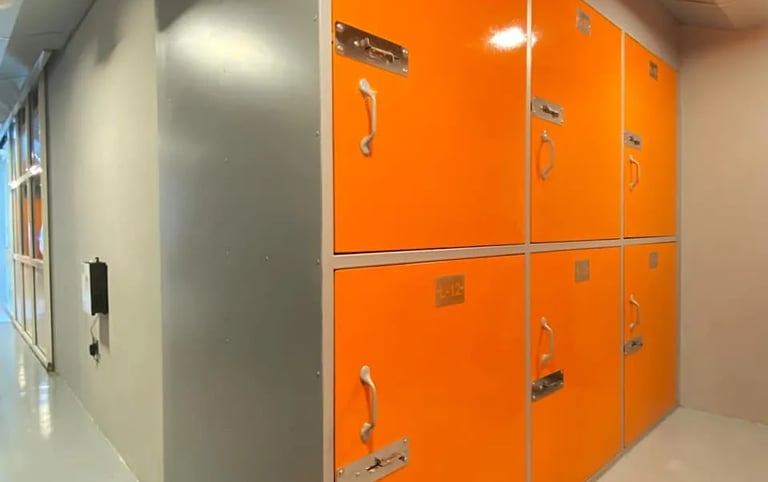Warehouse locker and shelving setup for Storage Keys project in Dubai