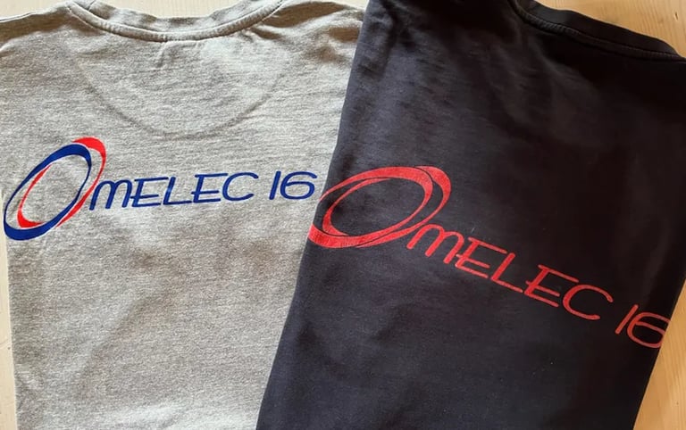 T-Shirt gris et noirs floqués Omelec 16