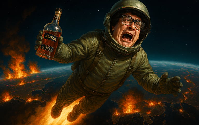 Bob Cheesman being blasted into space