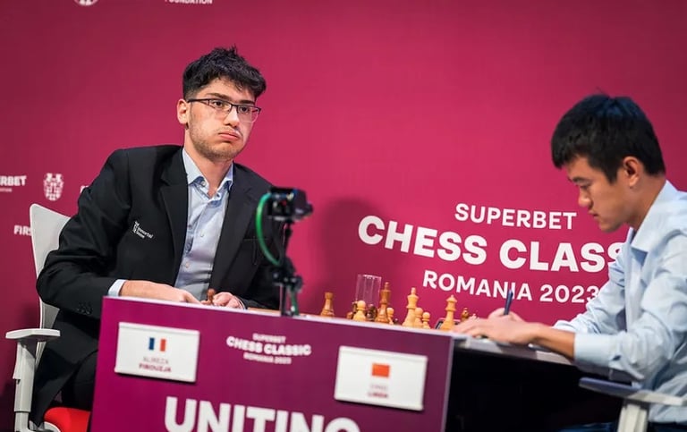 Alireza Firouzja beating World Champion Ding Liren at Superbet Chess Classic 2023 in Romania