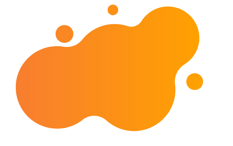 eine orangene Grafik, die aussieht, wie ein Farbklecks