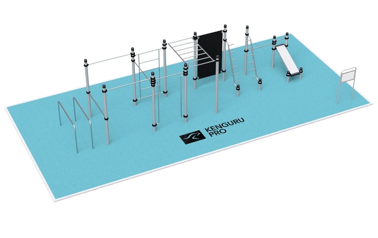 Terrain de Street Workout Kenguru Pro, idéale pour entraînement en extérieur.
