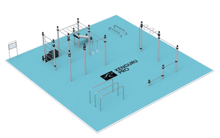 Terrain de Street Workout Kenguru Pro, idéale pour entraînement en extérieur.