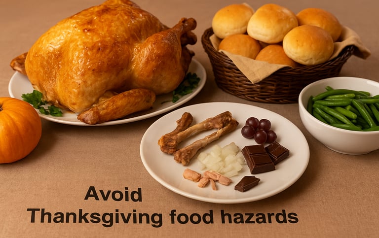 Thanksgiving food safety for pets Burlington Happy Paws Burlington
