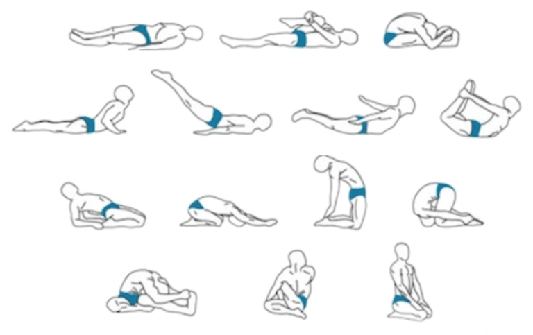 This is the floor series, containing postures done on a yoga mat. It is the final section of class.