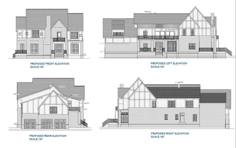 Example of a elevation drawing used for permit submission