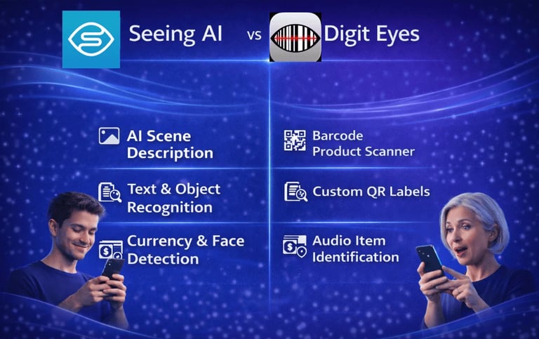 Seeing AI VS. Digit Eyes key features