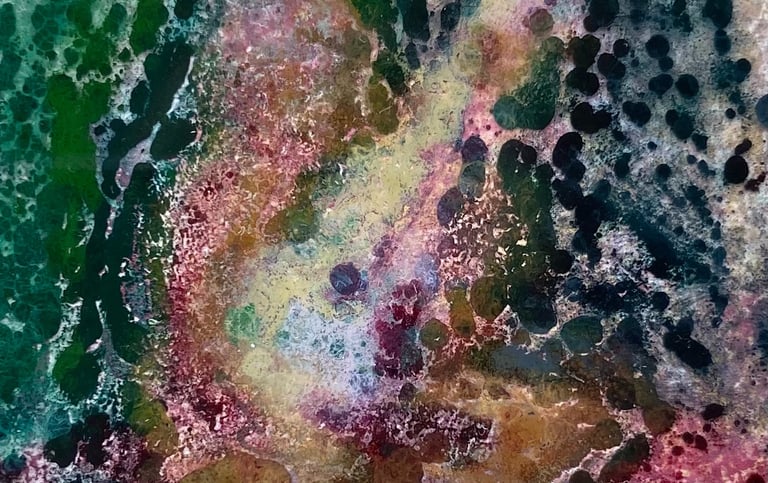 Paintings on glass with oil