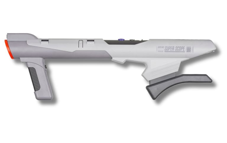 Bazuca Super Scope que funciona por sensores infravermelhos e vem acompanhada de um cartucho com se