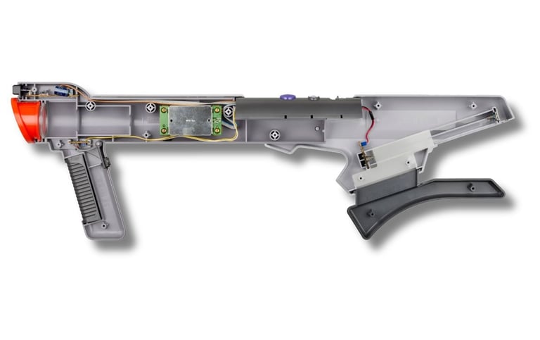 Bazuca Super Scope que funciona por sensores infravermelhos e vem acompanhada de um cartucho com se