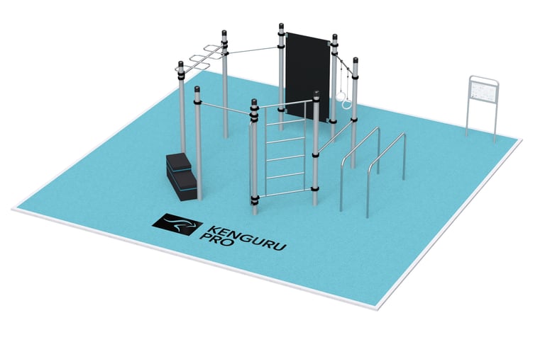 Terrain de Street Workout Kenguru Pro, idéale pour entraînement en extérieur.