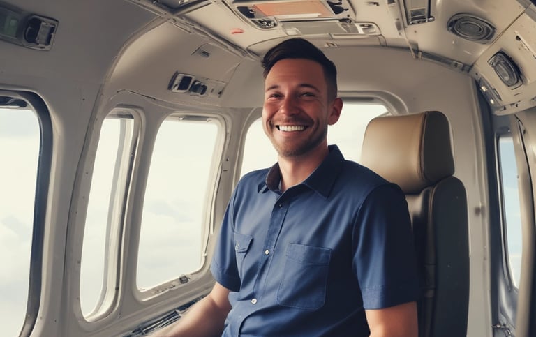 A diverse group of people happily working in various professions like fashion design, aviation, and construction.