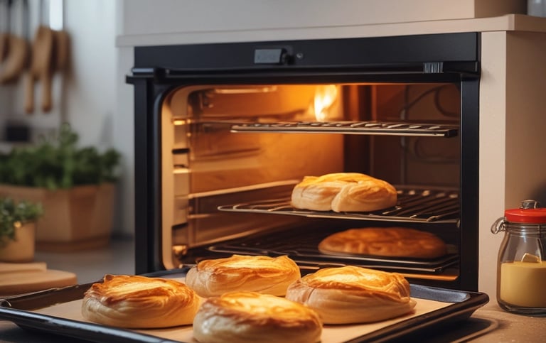 Baked brie appetizer going into the oven