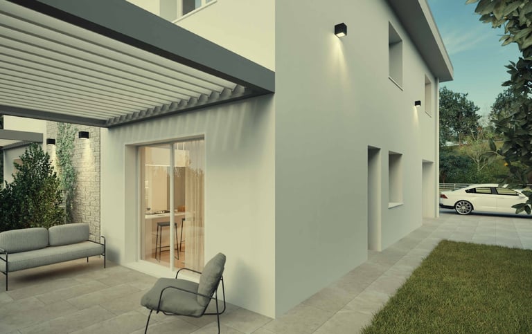 Render del giardino nuova costruzione di Castellarano