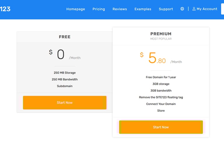 best online free website builder software site123 price review to start online store