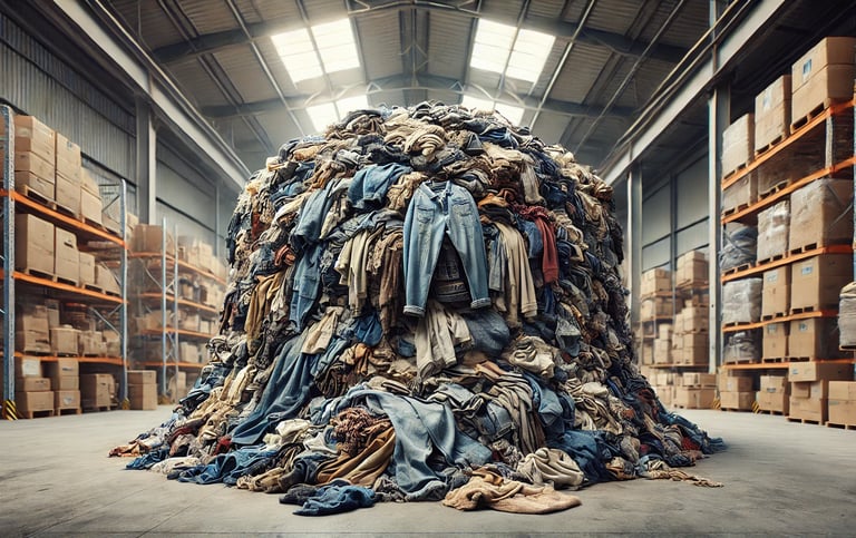 a pile of clothes stacked on top of each other