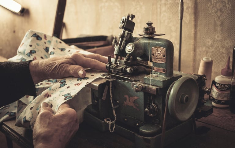 une vieille machine à coudre