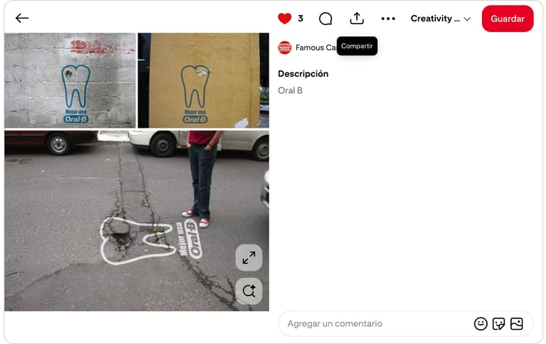 Oral-B guerrilla marketing Ecuador wall execution featured in Famous Campaigns alongside Adidas and