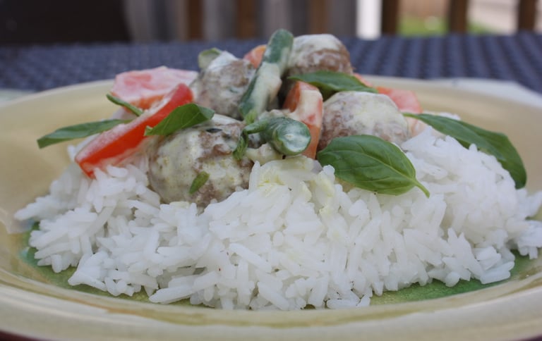 green curry turkeyballs