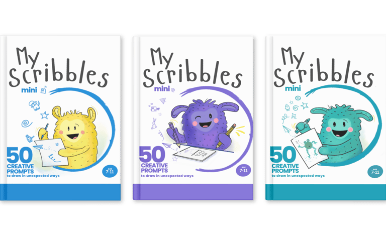 Covers of the three My Scribbles mini books