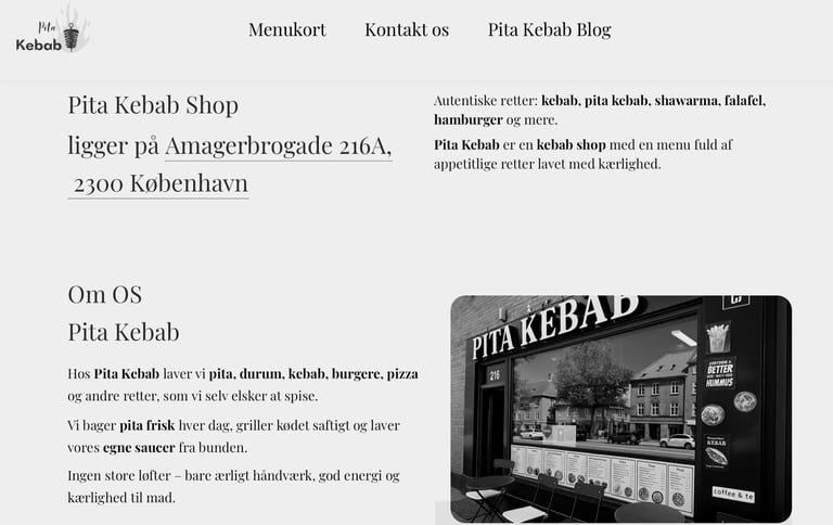 Modern Pita Kebab Shop website built with Hostinger Website Builder