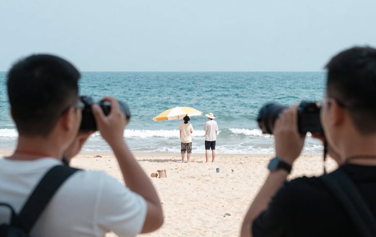 Close-up of hands holding a passport and visa documents on a dark background.