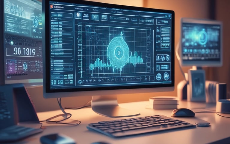 A glowing neon sign displaying the letters 'AI' is mounted on a dark, textured wall that resembles a circuit board or technological pattern.