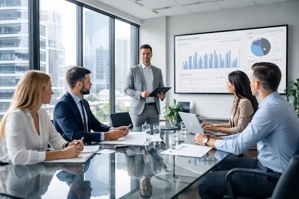 jak wynająć biuro spotkanie zespołu w nowoczesnym biurze