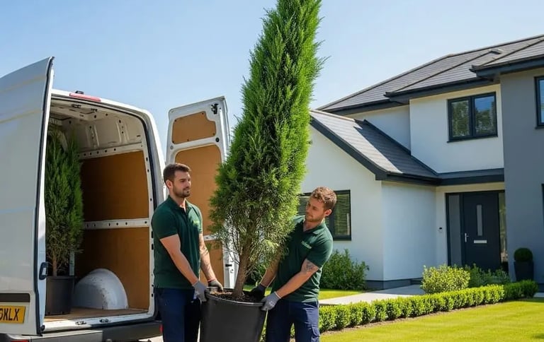 Transporte de plantas de gran tamaño con entrega a domicilio