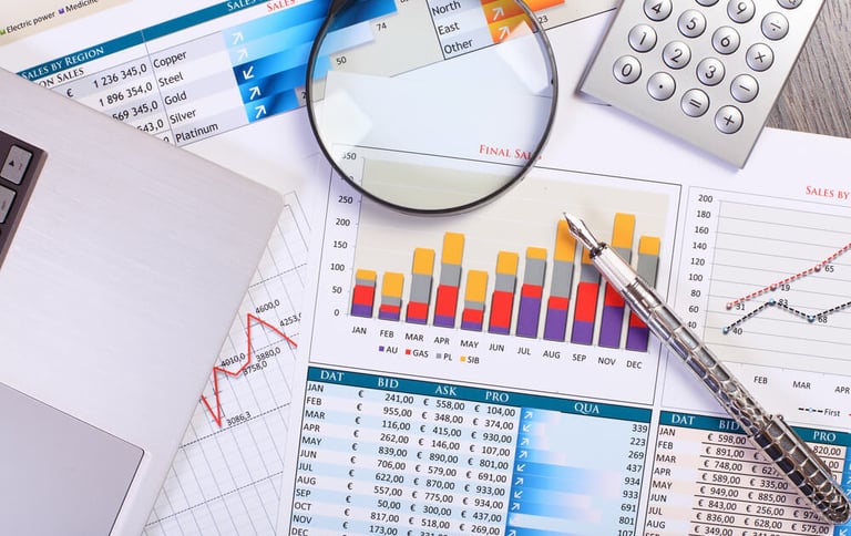 imagem de planilhas de finanças