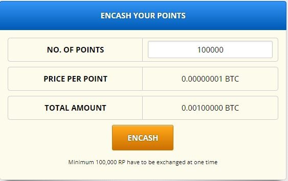 Freebitco.in reward point exchange